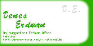 denes erdman business card